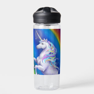 Unicorn with Rainbow Water Bottle