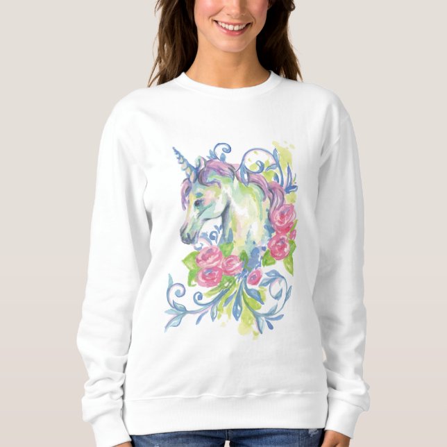 Unicorn with roses sweatshirt (Front)