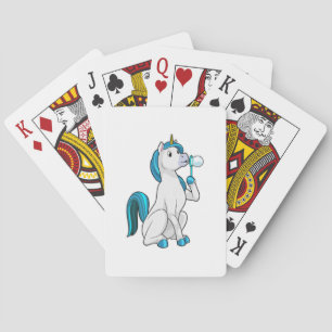 Unicorn with Soap bubbles Playing Cards