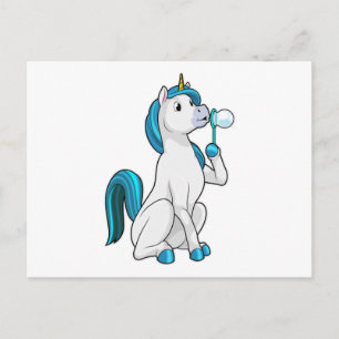 Unicorn with Soap bubbles Postcard