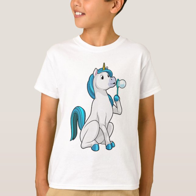 Unicorn with Soap bubbles T-Shirt (Front)