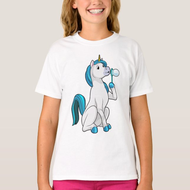 Unicorn with Soap bubbles T-Shirt (Front)