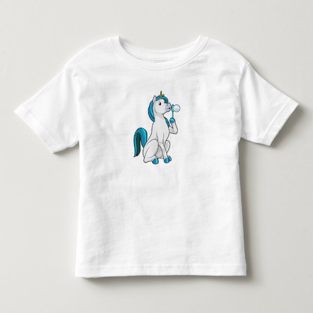 Unicorn with Soap bubbles Toddler T-Shirt (Front)