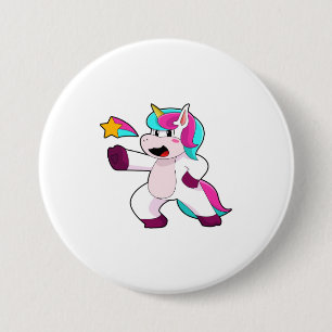 Unicorn with Star 7.5 Cm Round Badge