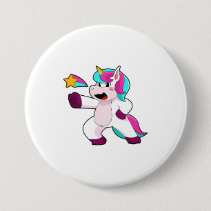 Unicorn with Star 7.5 Cm Round Badge