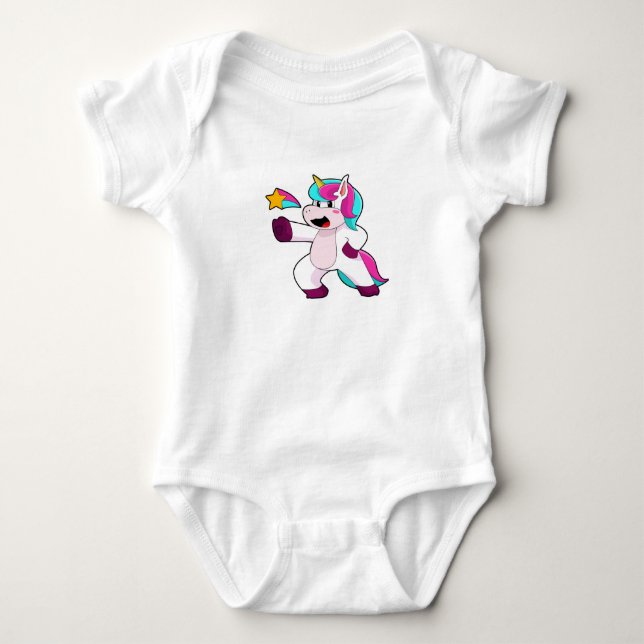 Unicorn with Star Baby Bodysuit (Front)