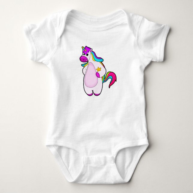 Unicorn with Star Baby Bodysuit (Front)