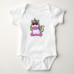 Unicorn with Sunglasses Baby Bodysuit