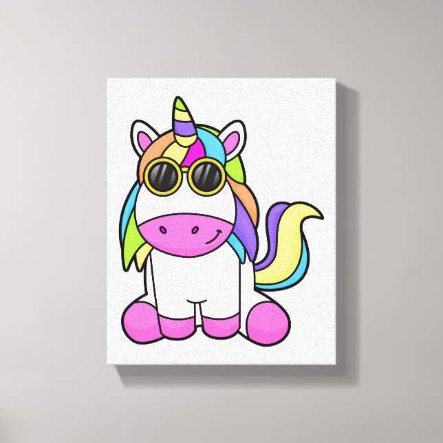 Unicorn with Sunglasses Canvas Print (Front)