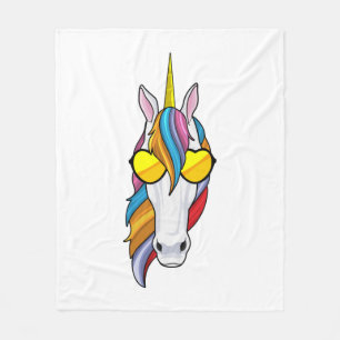 Unicorn with Sunglasses Fleece Blanket