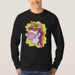 Unicorn With Sunglasses Rainbow Creature Happy Hor T-Shirt