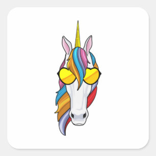 Unicorn with Sunglasses Square Sticker