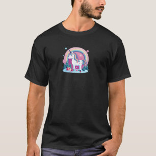 Unicorn With Trees And Presents Design Christmas U T-Shirt
