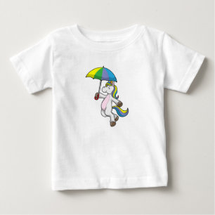 Unicorn with Umbrella Baby T-Shirt