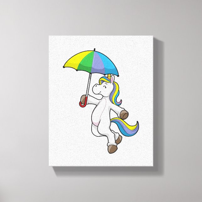 Unicorn with Umbrella Canvas Print (Front)