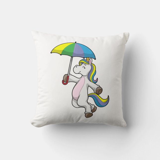 Unicorn with Umbrella Cushion (Front)