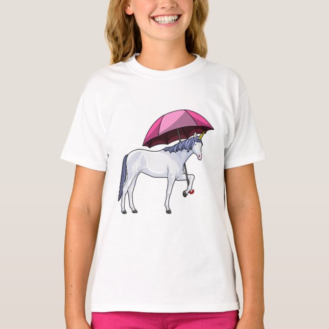 Unicorn with Umbrella T-Shirt (Front)
