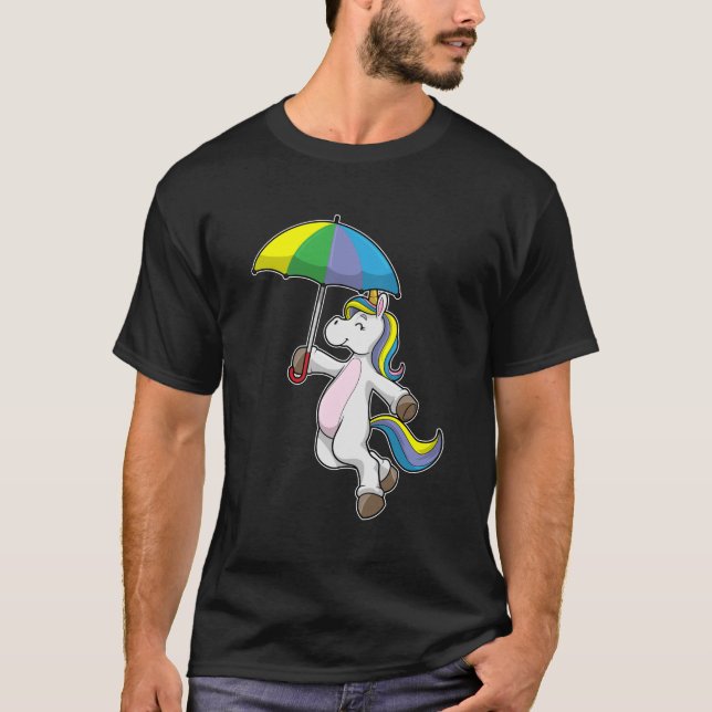 Unicorn with Umbrella T-Shirt (Front)