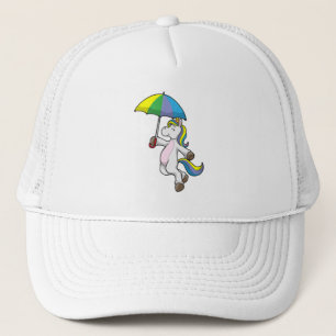 Unicorn with Umbrella Trucker Hat