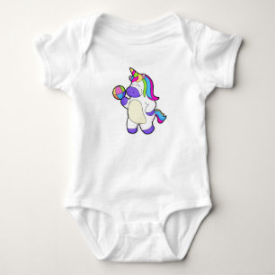 Unicorn with Volleyball Baby Bodysuit