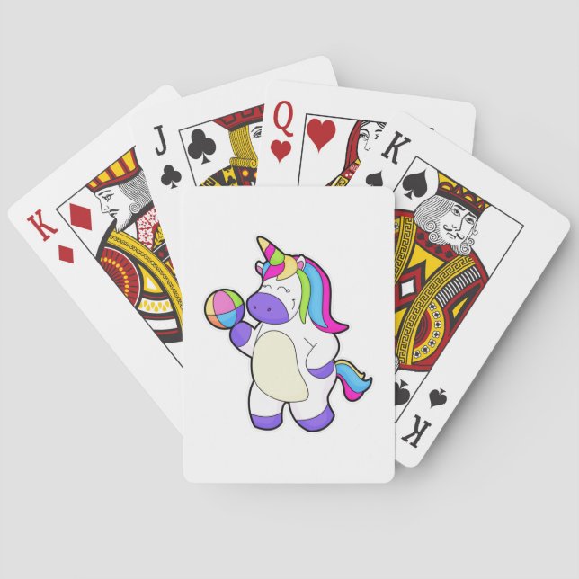 Unicorn with Volleyball Playing Cards (Back)