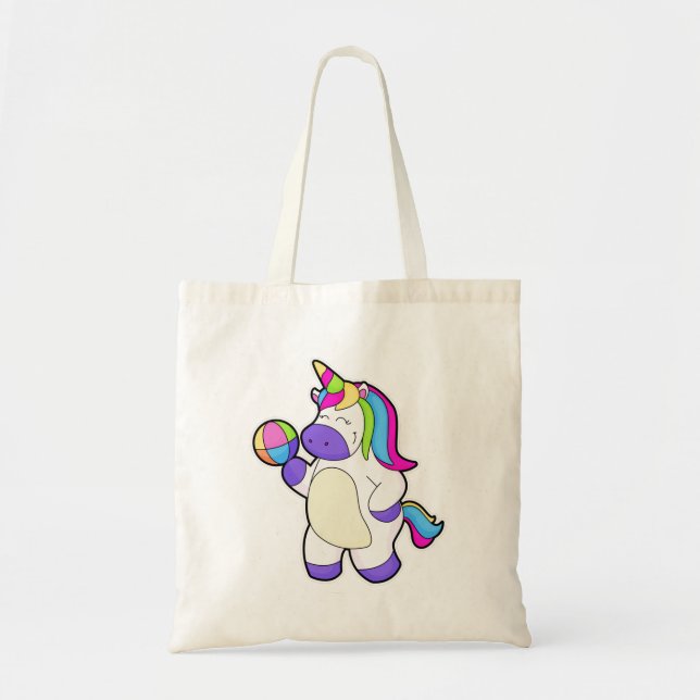 Unicorn with Volleyball Tote Bag (Front)