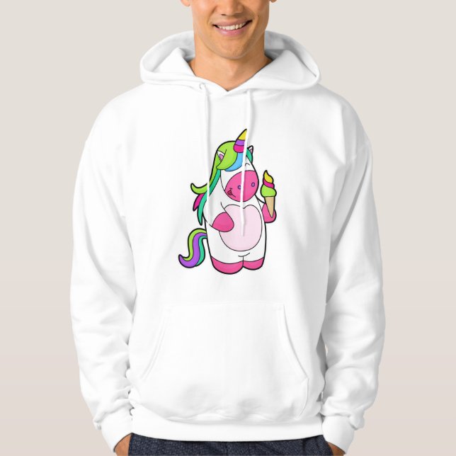 Unicorn with Waffle Ice cream Hoodie (Front)