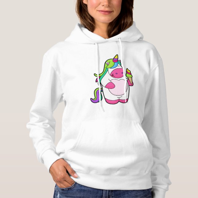 Unicorn with Waffle Ice cream Hoodie (Front)