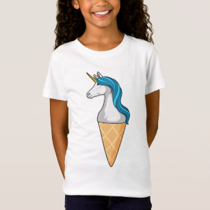 Unicorn with Waffle ice cream T-Shirt