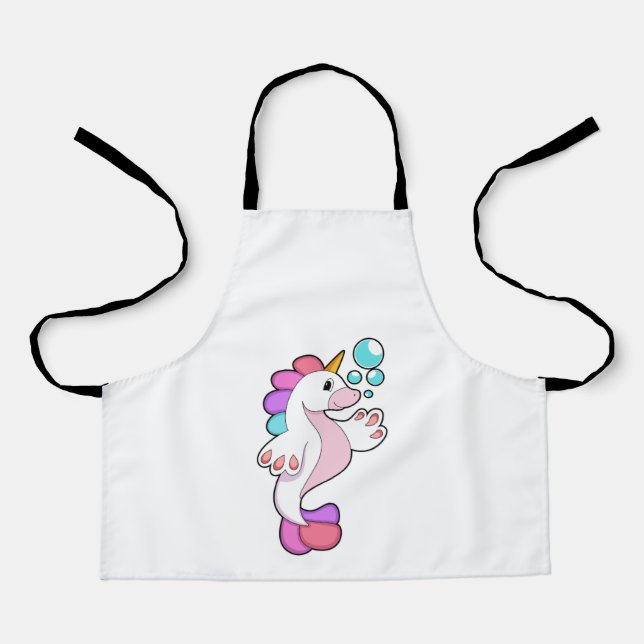Unicorn with Water bubbles.PNG Apron (Front)
