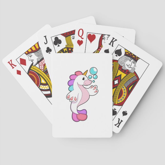 Unicorn with Water bubbles.PNG Playing Cards (Back)