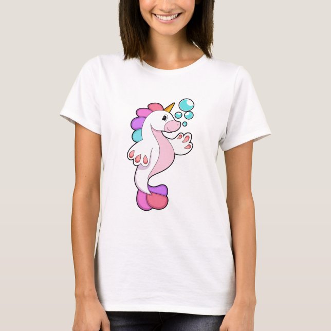Unicorn with Water bubbles.PNG T-Shirt (Front)