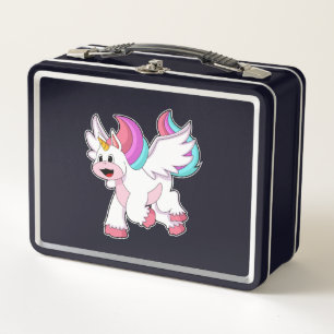 Unicorn with Wing.PNG Metal Lunch Box