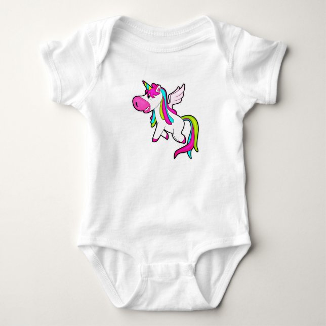 Unicorn with Wings Baby Bodysuit (Front)
