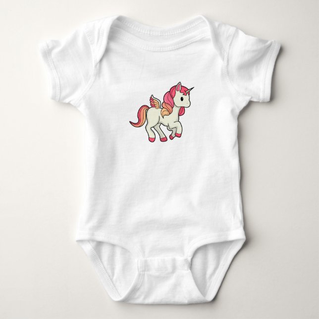 Unicorn with Wings Baby Bodysuit (Front)