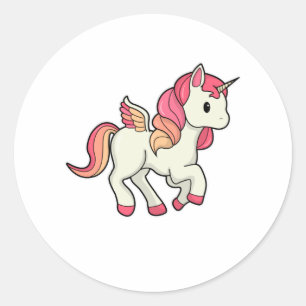 Unicorn with Wings Classic Round Sticker