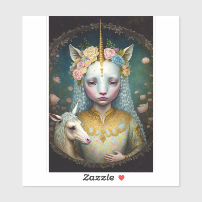Unicorn Woman Fantasy Art (Sheet)