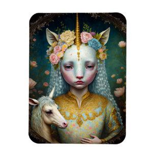 Unicorn Woman Fantasy Art Magnet