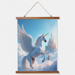 unicorn Wood Topped Wall Tapestry One Panel