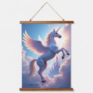 unicorn Wood Topped Wall Tapestry One Panel