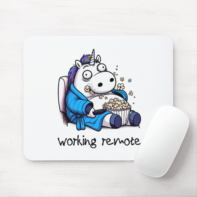 Unicorn Working Remote Mouse Mat (With Mouse)