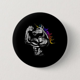 Unicorn Workout Fathers Day Gift Weightlifting Gym 6 Cm Round Badge