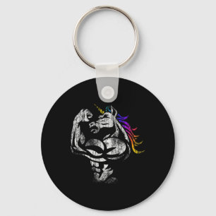 Unicorn Workout Fathers Day Gift Weightlifting Gym Key Ring