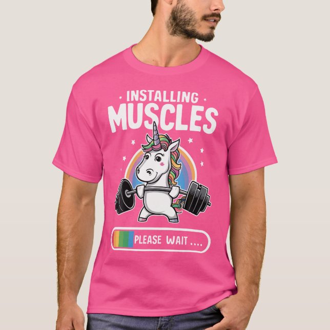 Unicorn Workout Gym Fitness Weightlifting Lifting  T-Shirt (Front)
