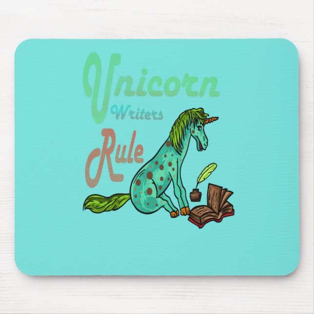 Unicorn Writers Rule Mouse Mat (Front)