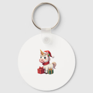 Unicorn Xmas Decoration Santa Unicorn Christmas T- Key Ring