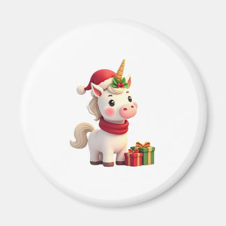 Unicorn Xmas Decoration Santa Unicorn Christmas T- Magnet