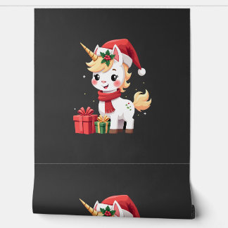 Unicorn Xmas Decoration Santa Unicorn Christmas T- Wallpaper