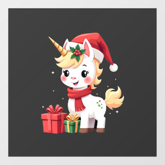 Unicorn Xmas Decoration Santa Unicorn Christmas T- Window Cling
