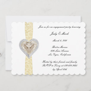 Unicorn Yellow Lace Engagement Party Invitation